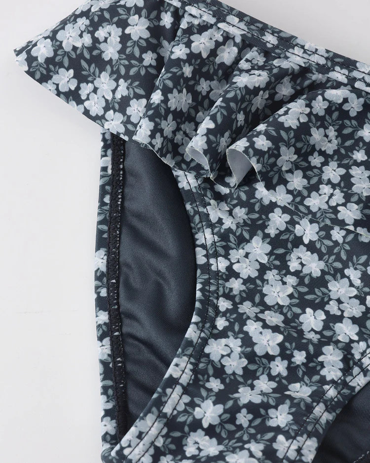 Skirted Bikini | Navy Floral | Rylee & Cru