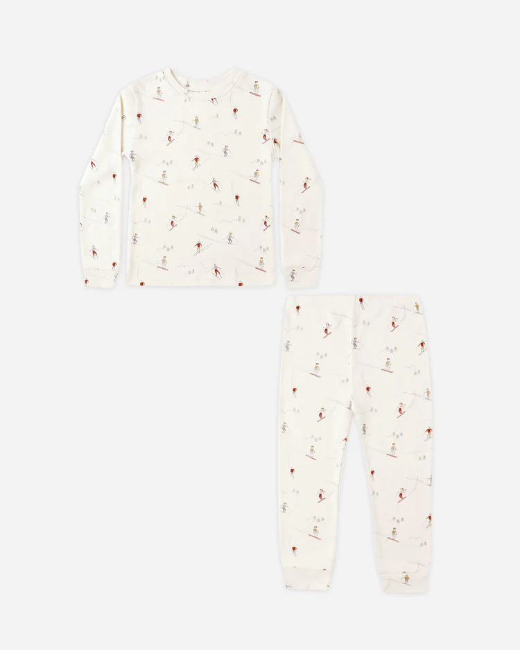 Organic Long Sleeve Pajama Set | Skiers | Rylee & Cru