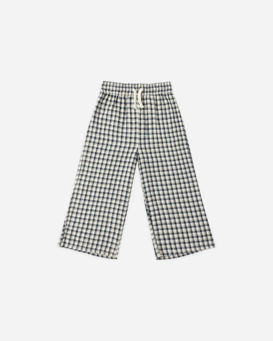 Wide Leg Pant | Navy Check | Rylee & Cru