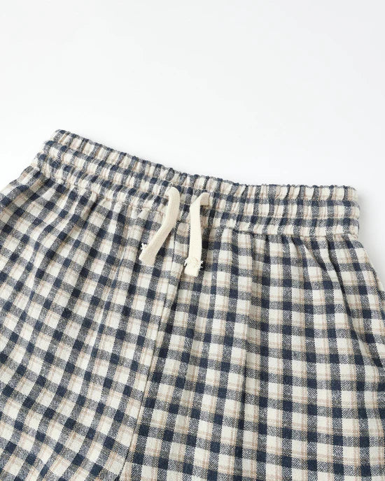 Wide Leg Pant | Navy Check | Rylee & Cru
