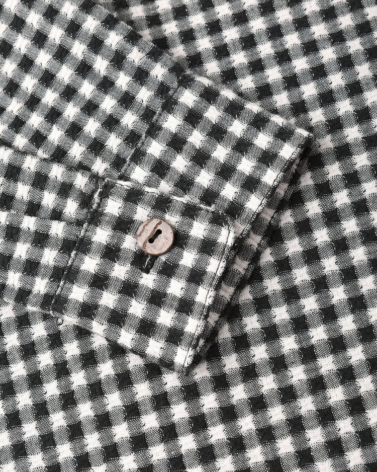 Collared Long Sleeve Shirt | Black Gingham | Rylee & Cru