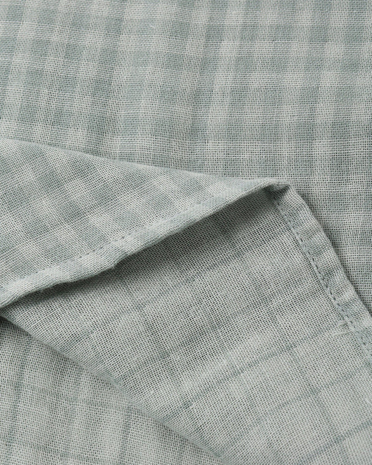 Collared Short Sleeve Shirt | Green Gingham | Rylee & Cru