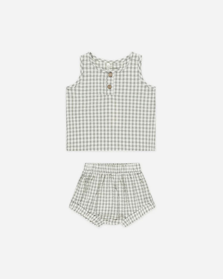 Baby Tank Set | Eucalyptus Gingham | Rylee & Cru