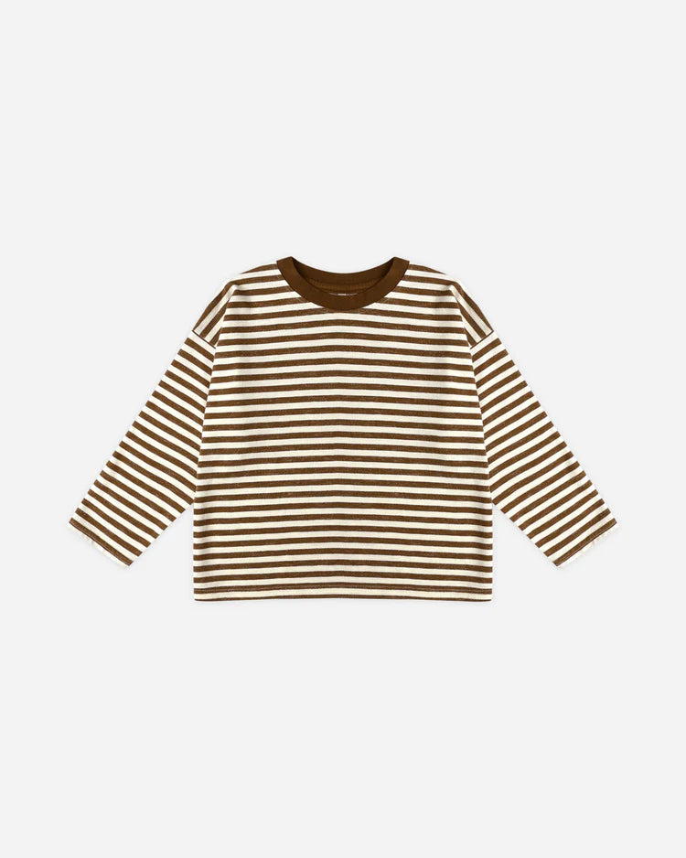 Camden Long Sleeve Tee | Brown Stripe | Rylee Cru