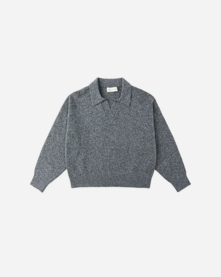 Collared Sweater | Heathered Grey | Rylee & Cru
