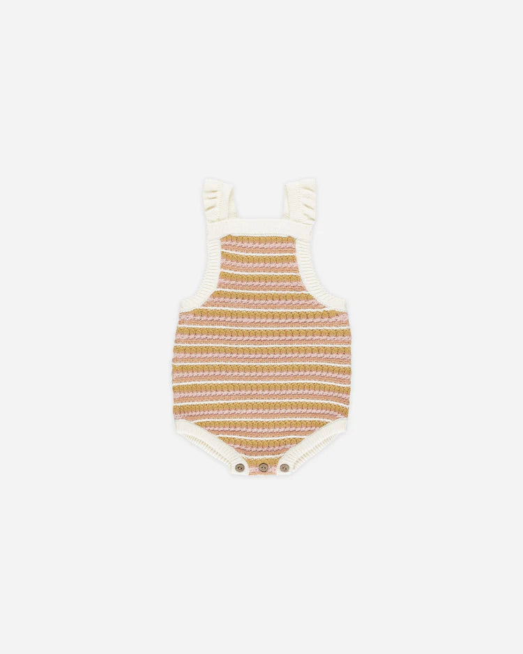 Crochet Romper | Pink Stripe | Rylee & Cru