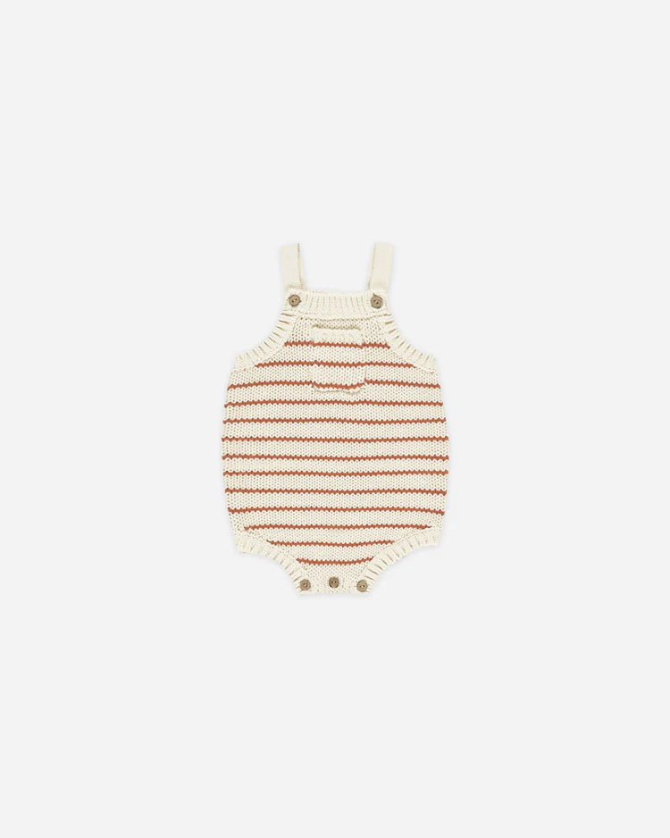 Ashton Knit Romper | Poppy Stripe | Rylee & Cru