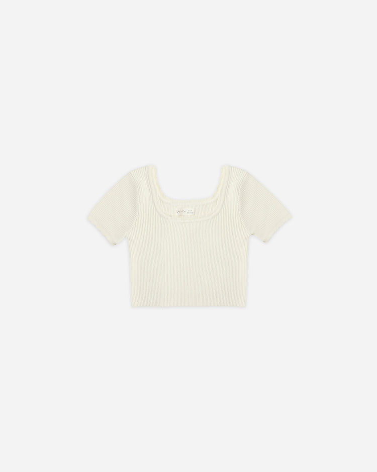 Scallop Tee | Natural | Rylee & Cru