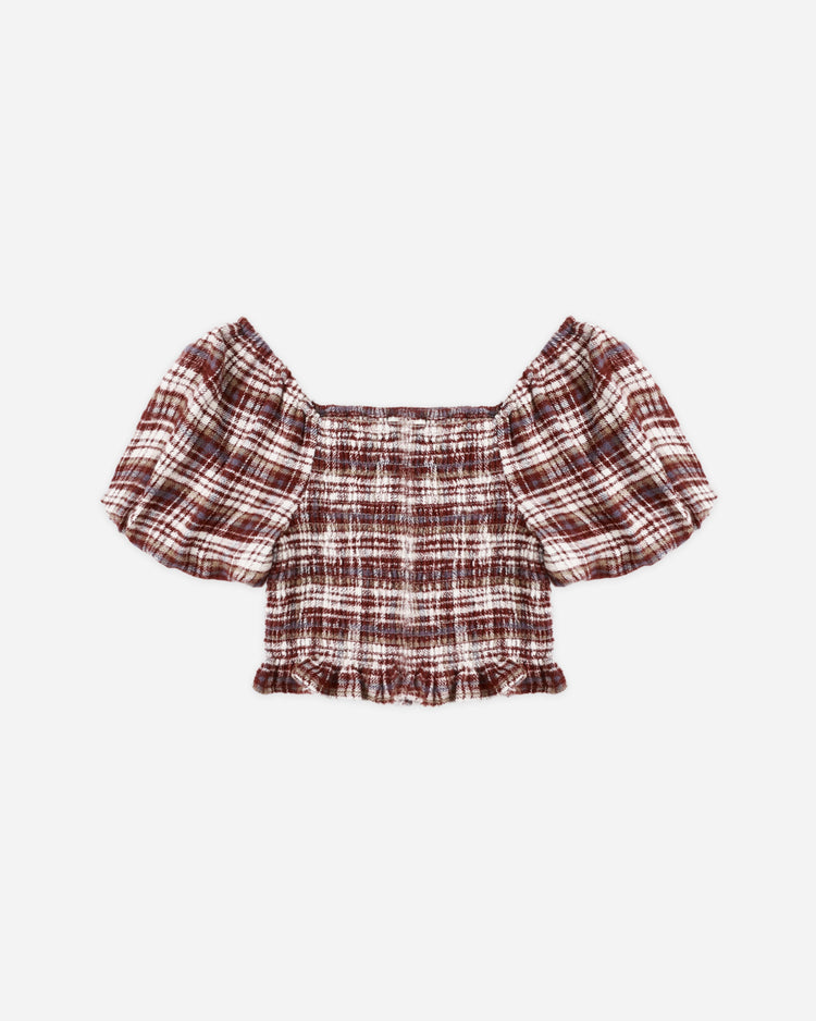 Trixie Top | Burgundy Plaid | Rylee & Cru