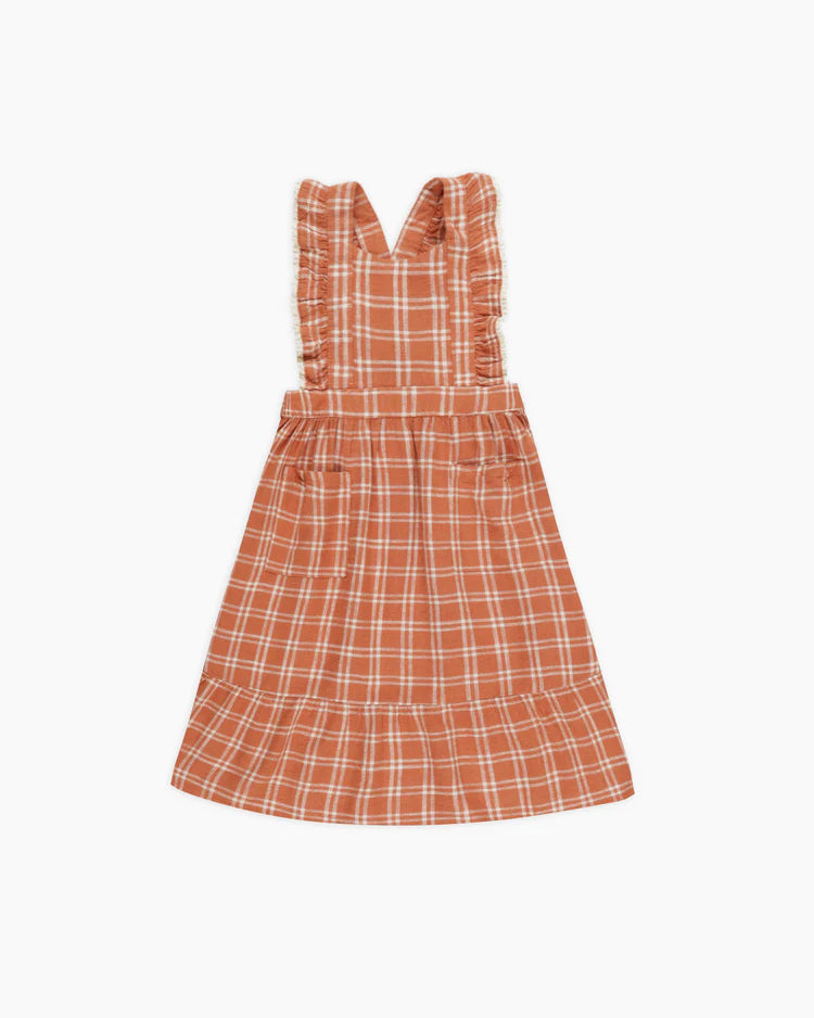 Ruffle Pinafore Dress | Poppy Check | Rylee & Cru