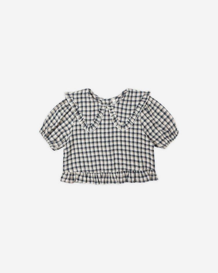 Prairie Blouse | Navy Check | Rylee & Cru
