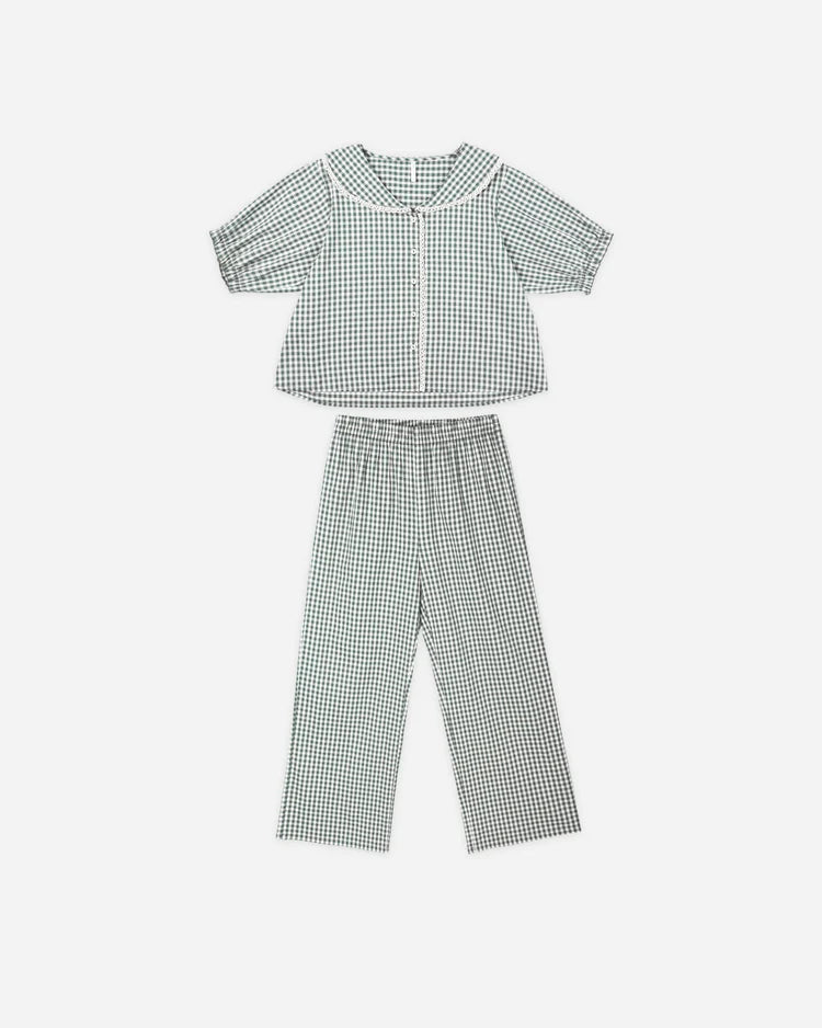Ruffle Pajamas | Evergreen Gingham | Rylee & Cru