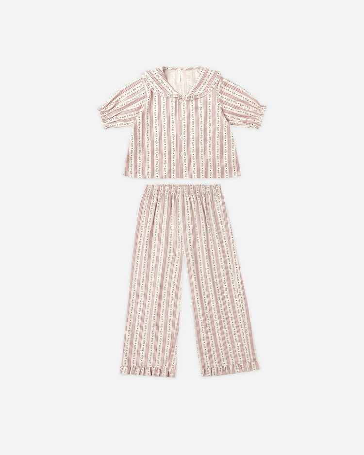 Ruffle Pajamas | Candy Cane Stripe | Rylee & Cru