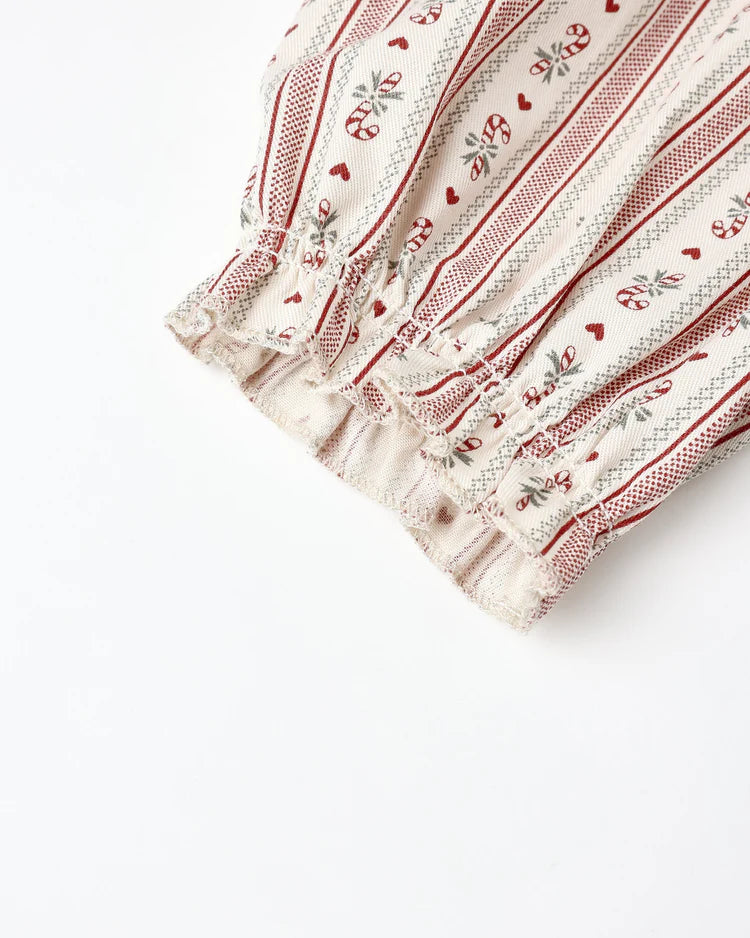 Ruffle Pajamas | Candy Cane Stripe | Rylee & Cru