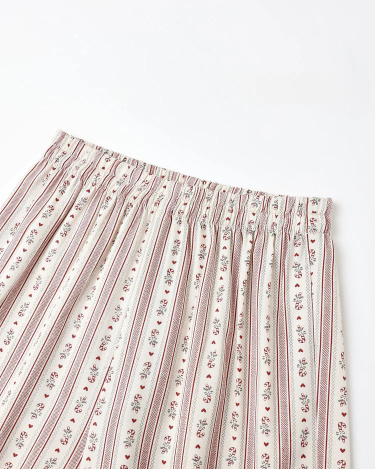 Ruffle Pajamas | Candy Cane Stripe | Rylee & Cru