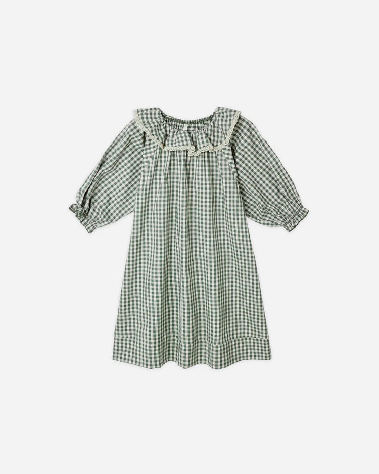 Girl's Nightgown | Evergreen Gingham | Rylee & Cru