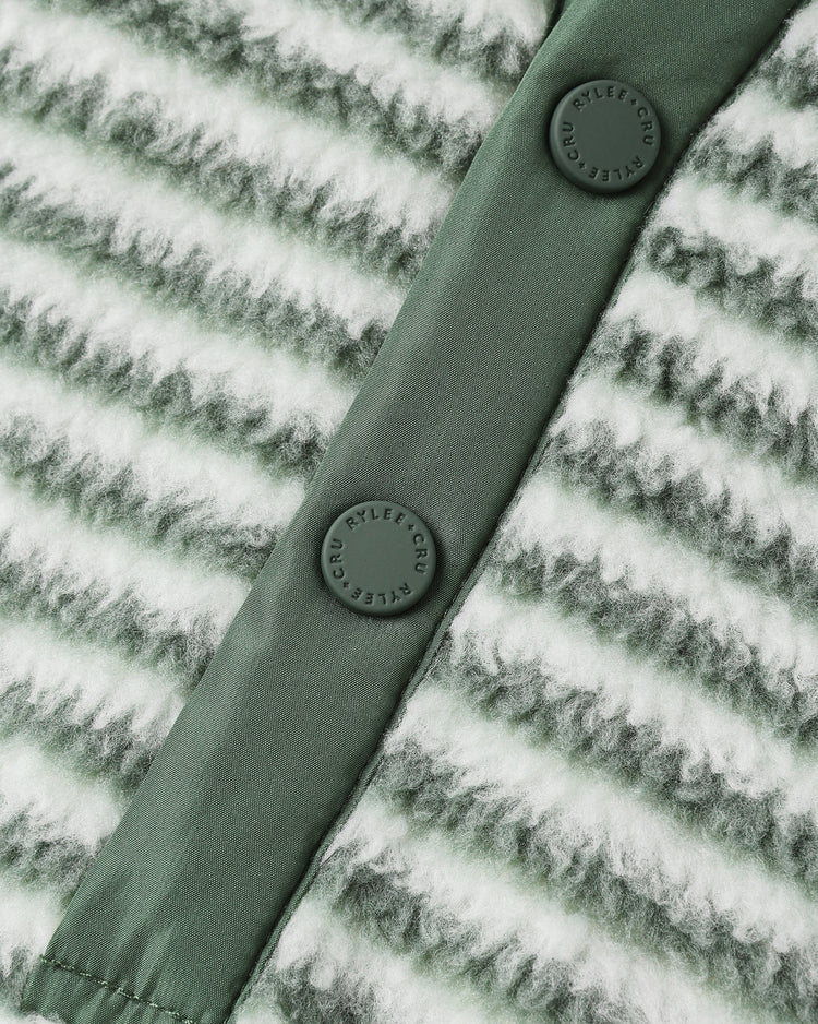 Fuzzy Winter Jumpsuit | Evergreen Stripe| Rylee & Cru
