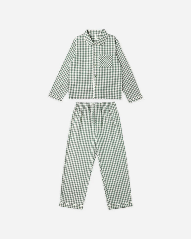 Long Sleeve Pajamas | Evergreen Gingham | Rylee & Cru