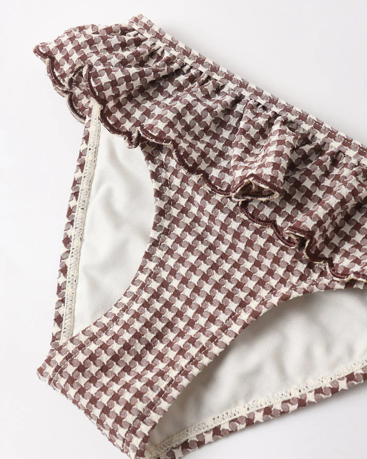 Santorini Bikini | Chocolate Houndstooth | Rylee & Cru