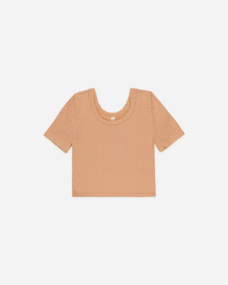 Pointelle Tee | Grapefruit | Rylee & Cru