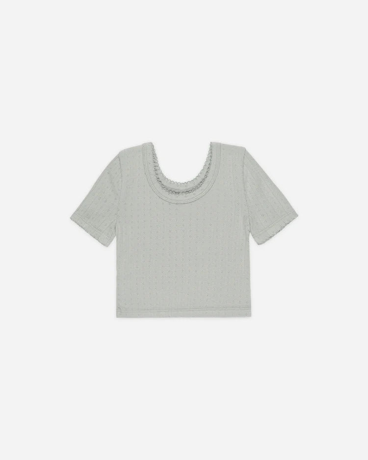 Pointelle Tee | Seafoam | Rylee & Cru