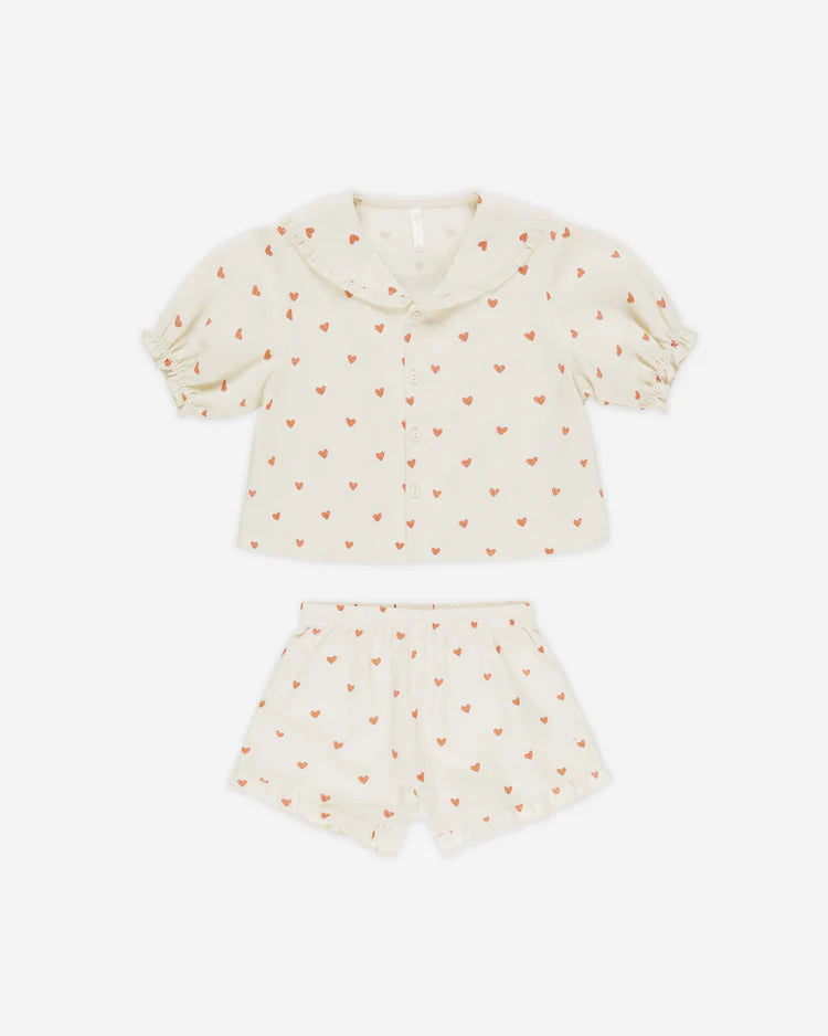Delilah Pajama Set | Hearts | Rylee & Cru
