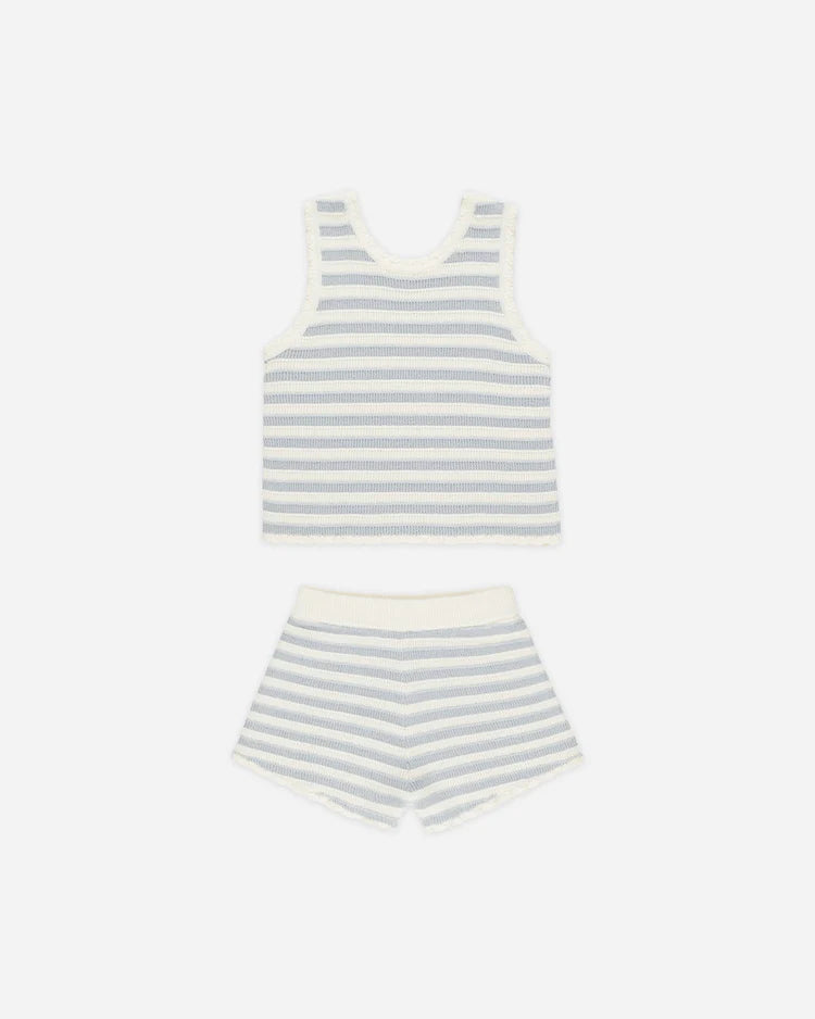 Crochet Tank Set | Blue Stripe | Rylee & Cru