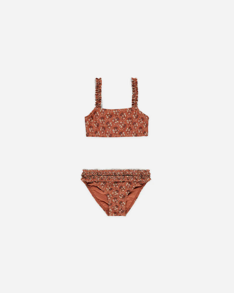Rouched Bikini | Red Floral | Rylee & Cru