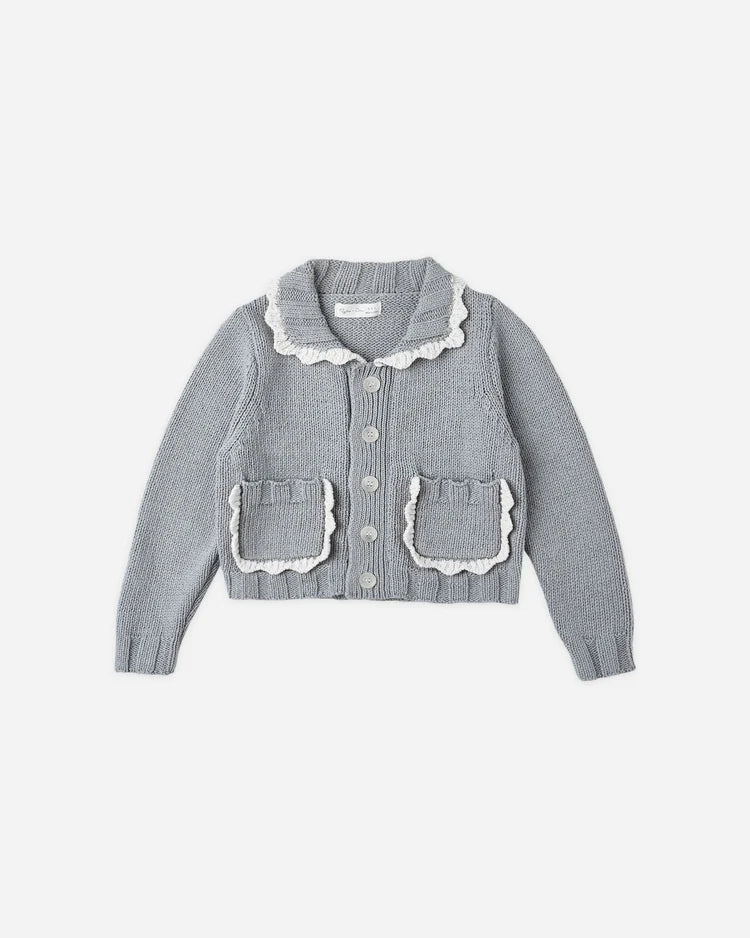 Scallop Cardigan | Dusty Blue | Rylee & Cru