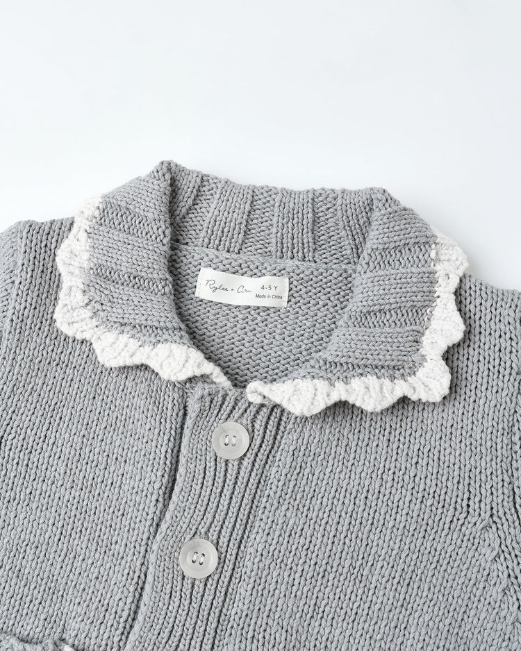 Scallop Cardigan | Dusty Blue | Rylee & Cru