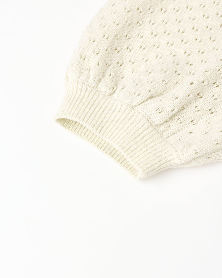 Pointelle Collared Top | Natural | Rylee & Cru