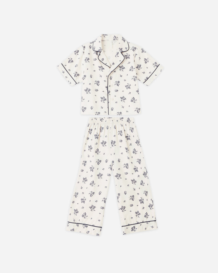 Woven Pajama Set | Blue Floral | Rylee & Cru