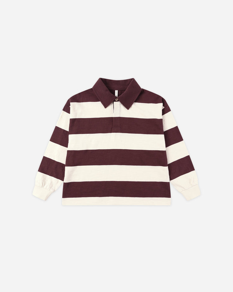 Rugby Polo | Burgundy Stripe | Rylee & Cru