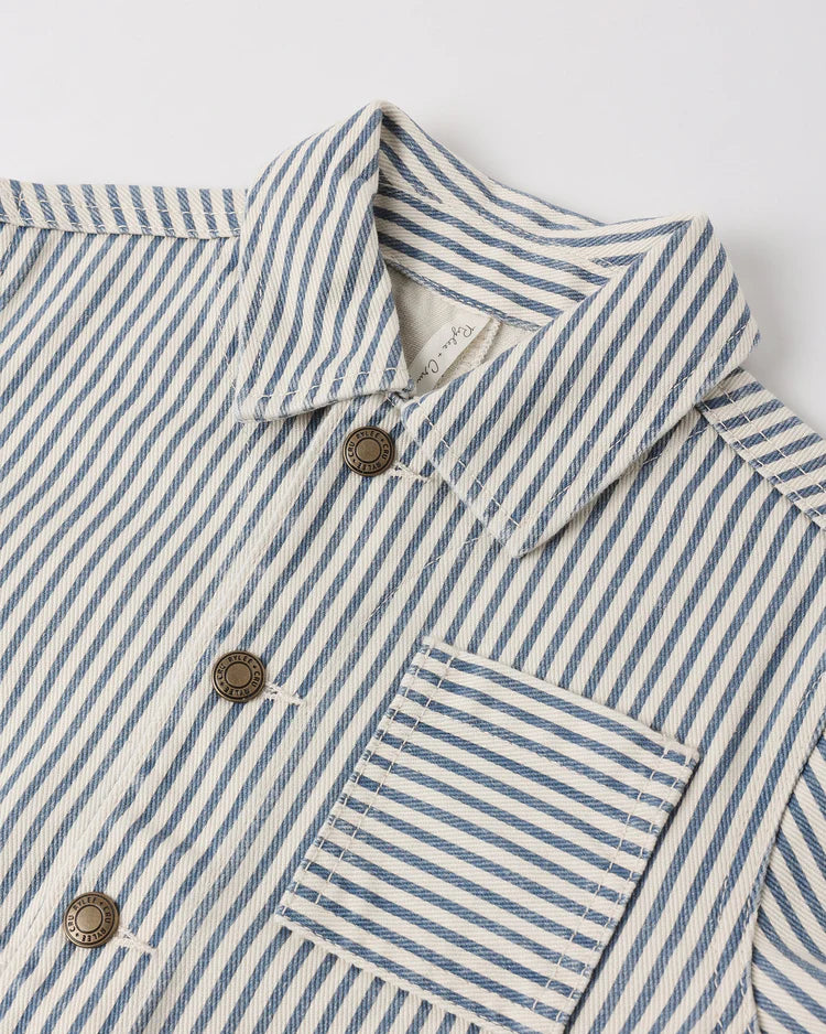 Denim Jacket | Railroad Stripe | Rylee & Cru
