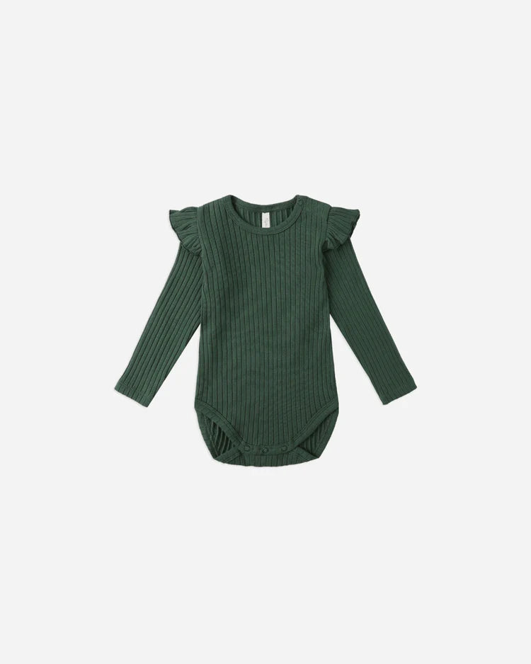 Shoulder Ruffle Bodysuit | Green | Rylee & Cru