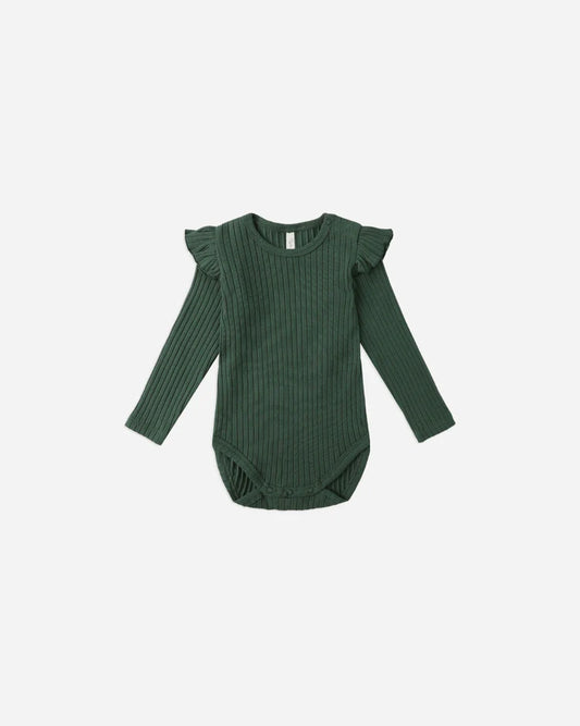 Shoulder Ruffle Bodysuit | Green | Rylee & Cru