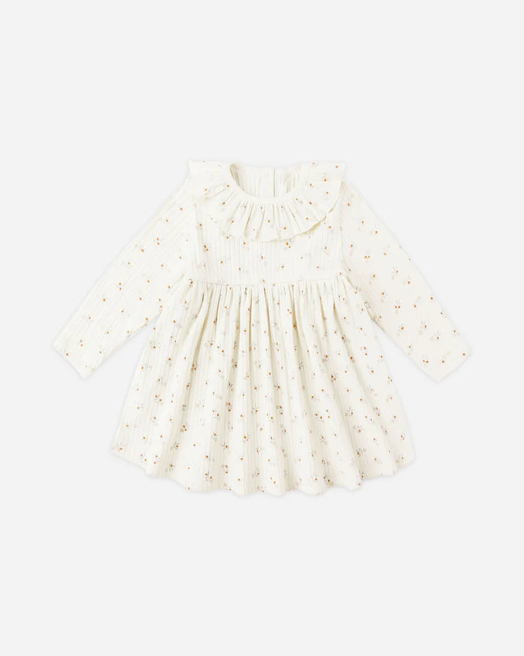 Ruffle Collar Dress | Natural Ditsy | Rylee & Cru