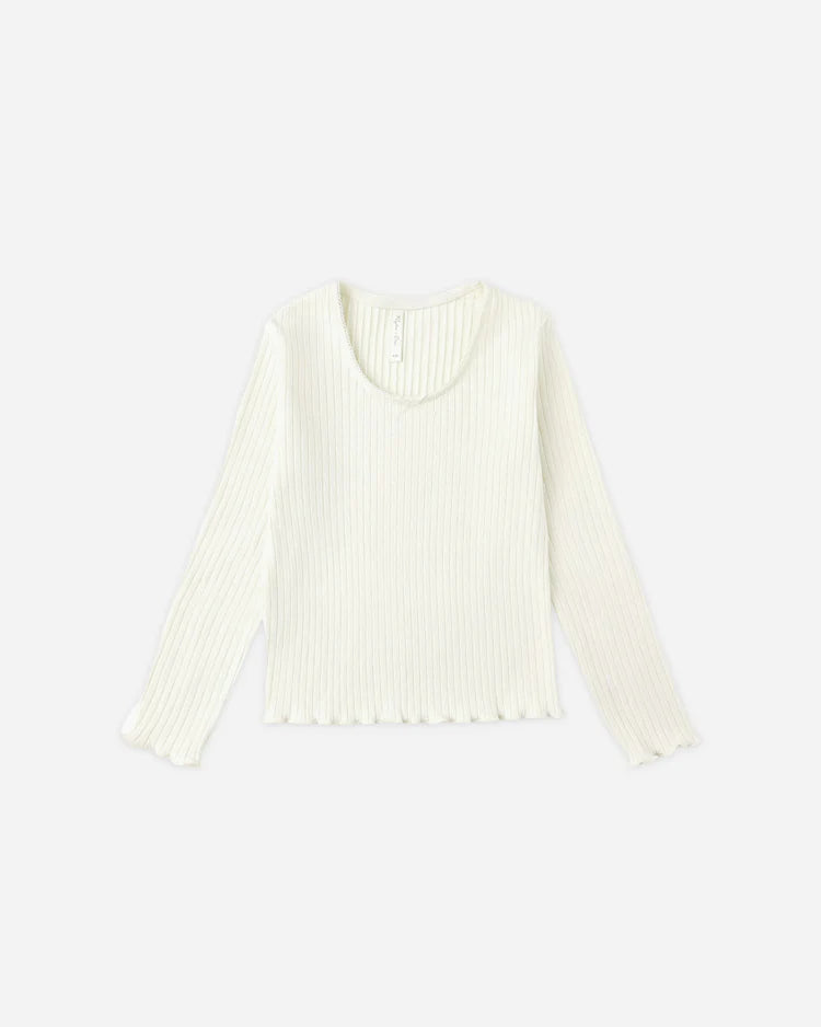Ribbed Long Sleeve | Ivory | Rylee & Cru