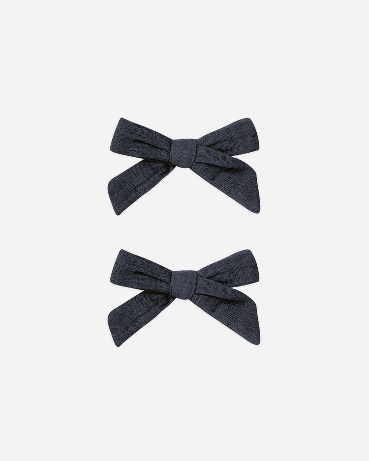 Bows Clips, Set Of 2 | Navy | Rylee & Cru
