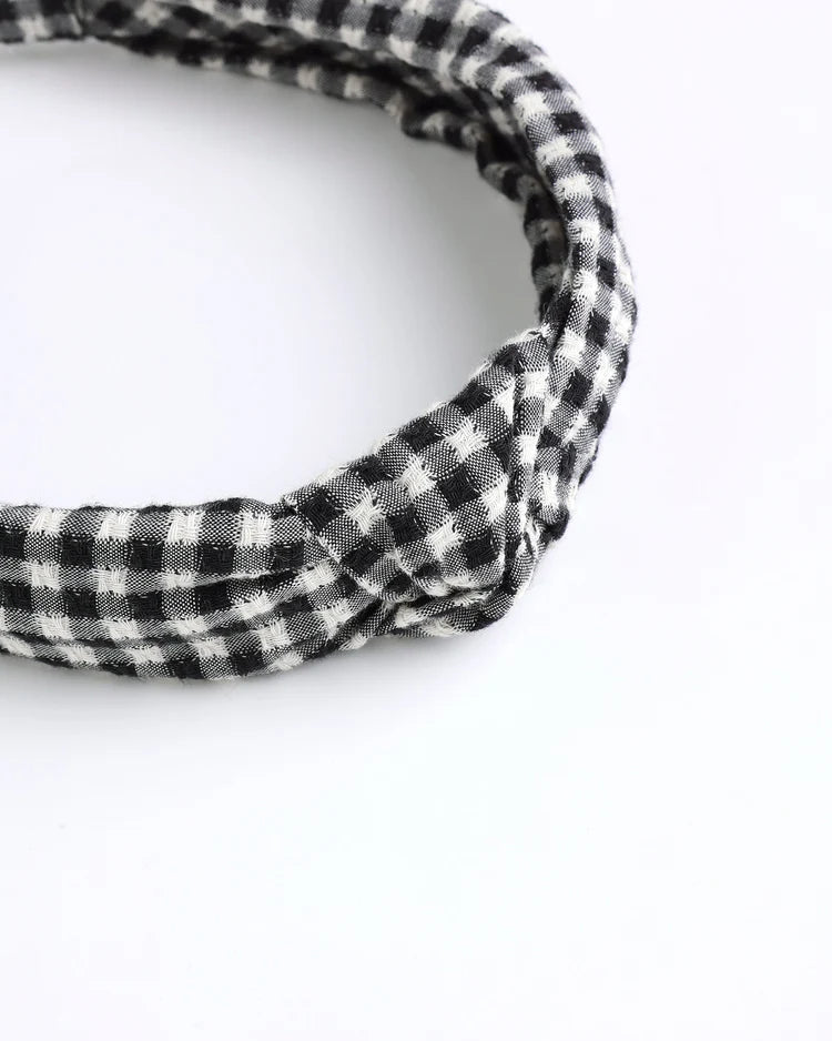 Knotted Headband | Black Gingham | Rylee & Cru