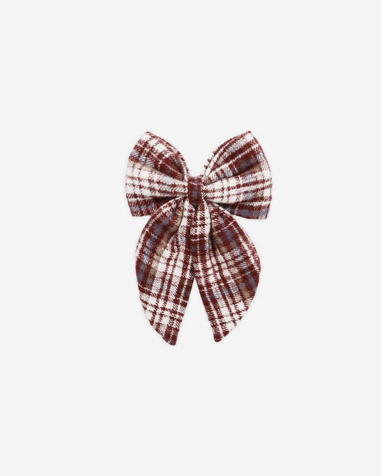 Oversized Bow | Burgundy Plaid | Rylee & Cru