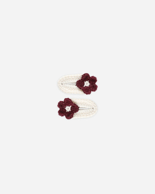 Crochet Clips | Burgundy | Rylee & Cru