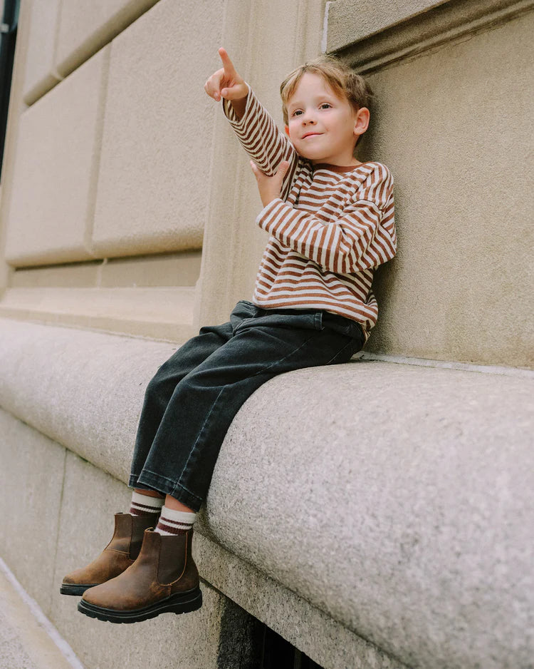 Camden Long Sleeve Tee | Brown Stripe | Rylee Cru