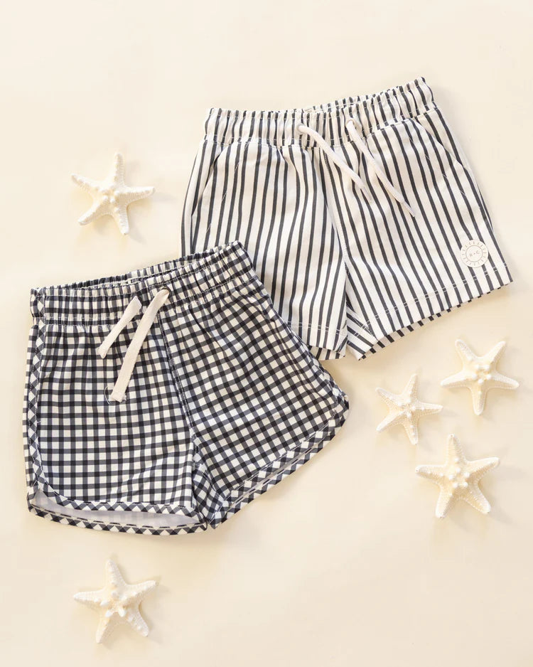Swim Trunk | Black Gingham | Rylee & Cru