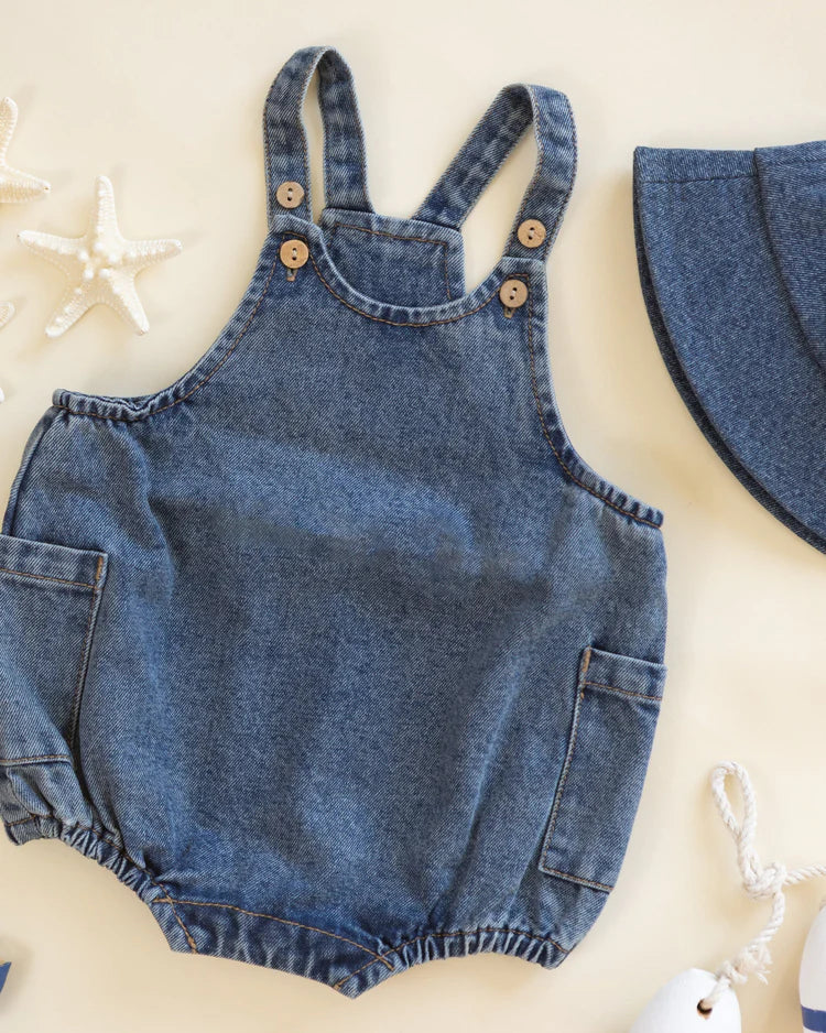 Lou Romper | Navy Denim | Rylee & Cru