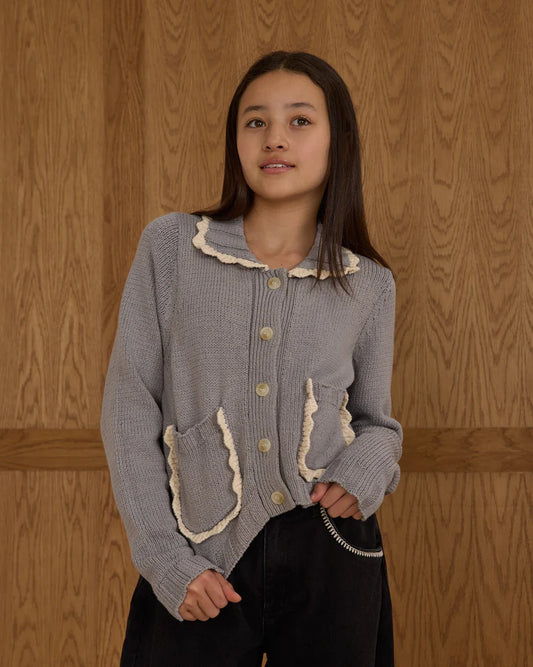 Collared Cardigan | Dusty Blue | Rylee & Cru