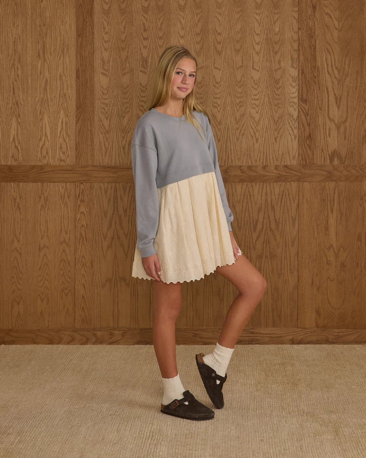 Sweatshirt Dress | Dusty Blue | Rylee & Cru