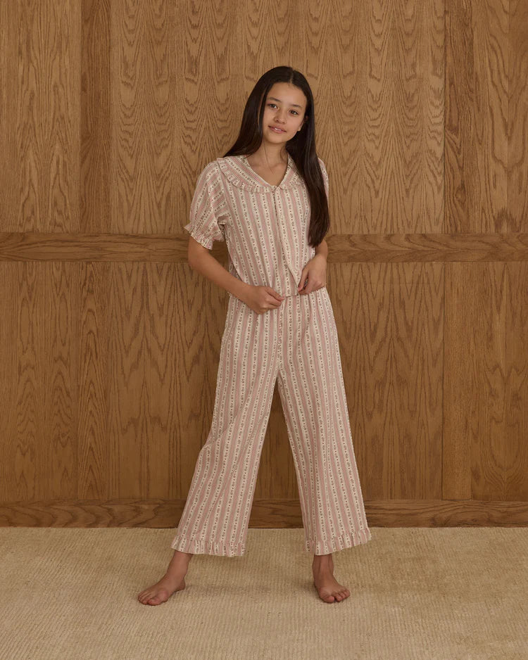 Teen Ruffle Pajamas | Candy Cane Stripe | Rylee & Cru