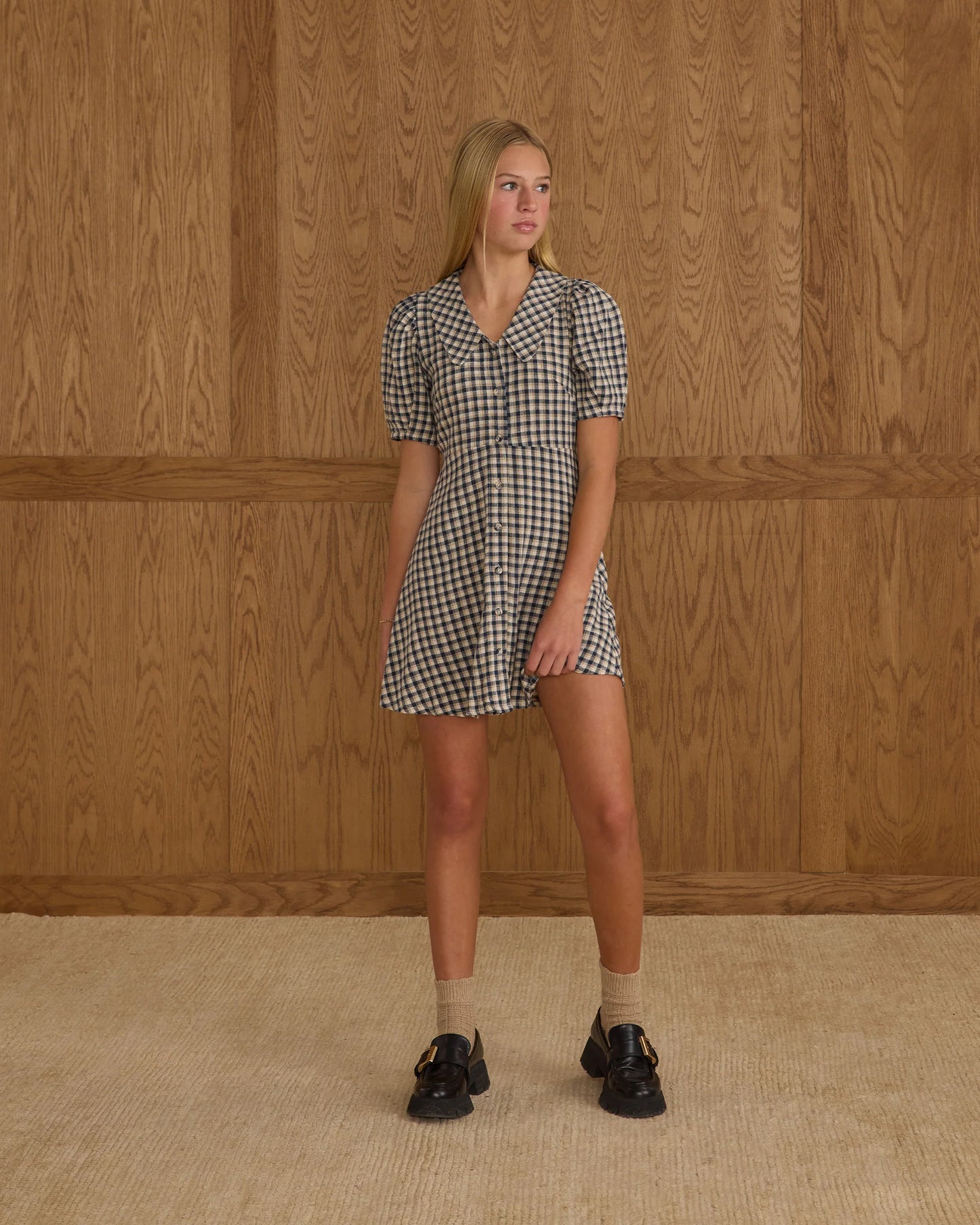 Teen Del Mar Dress | Navy Check | Rylee & Cru