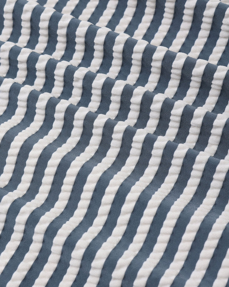 Women Keyhole One-Piece Swim Suit | Navy Stripe | Rylee & Cru